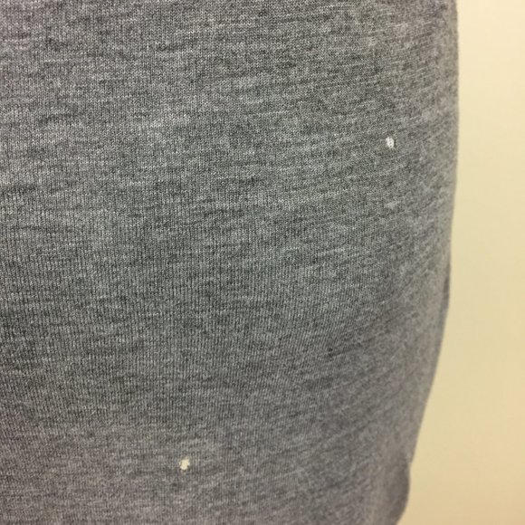 VINCE Gray Jersey Black Silk Trim Colorblock Slit Hem Sleeveless High Neck Top - Picture 15 of 15